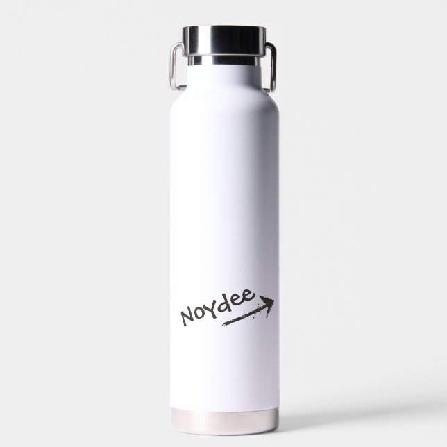Black Lettering and Arrow on your Water Bottle (Front)