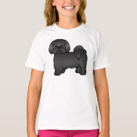 Black Lhasa Apso Cute Cartoon Dog Illustration