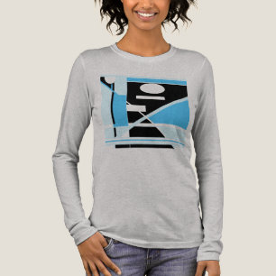 Black Light Blue Abstract Art MCM-inspired Tri-Blend Shirt