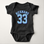 Black & Light Blue Baby | Sports Jersey Design Baby Bodysuit<br><div class="desc">Black & Light Blue Baby | Sports Jersey Design • Baby Bodysuit</div>