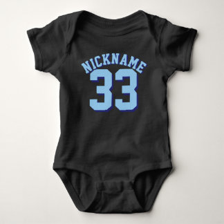 Black & Light Blue Baby | Sports Jersey Design Bodysuit