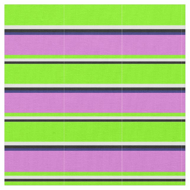 Black, Light Cyan, Green, Orchid & Midnight Blue Fabric (Close Up)