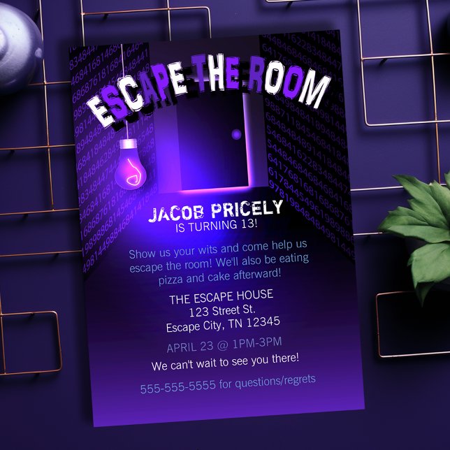 Black Light Escape the Room Invitation (Black Light Escape the Room Invitation
)