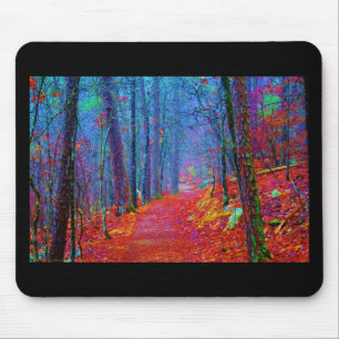 Black Light Forest Oil Painting Mouse Pad