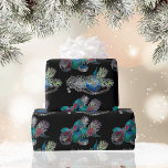 Black Light Neon Christmas Candle Pattern  Wrapping Paper<br><div class="desc">Introducing our Black Light Neon Glow Christmas Candle pattern design! This black light design will make your Christmas presents glow! The neon Candle pattern is perfect for kids, youth and teens. This design has metallic colouring and is festive, and will make your gifts stand out under the tree. Simply wrap...</div>