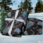 Black Light Neon Christmas Candy Cane Pattern  Wrapping Paper<br><div class="desc">Introducing our Black Light Neon Glow Christmas Candy Cane pattern design! This black light design will make your Christmas presents glow! The neon Candy Cane pattern is perfect for kids, youth and teens. This design has metallic colouring and is festive, and will make your gifts stand out under the tree....</div>