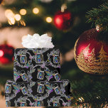 Black Light Neon Christmas Lantern Pattern  Wrapping Paper<br><div class="desc">Introducing our Black Light Neon Glow Christmas Lantern pattern design! This black light design will make your Christmas presents glow! The neon Lantern pattern is perfect for kids, youth and teens. This design has metallic colouring and is festive, and will make your gifts stand out under the tree. Simply wrap...</div>