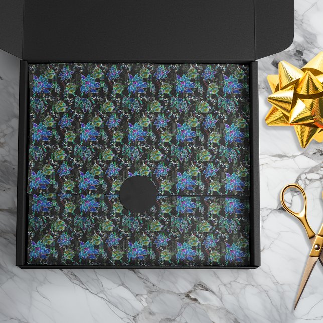 Black Light Neon Glow Xmas Poinsettia Ornament Tissue Paper (Creator Uploaded)