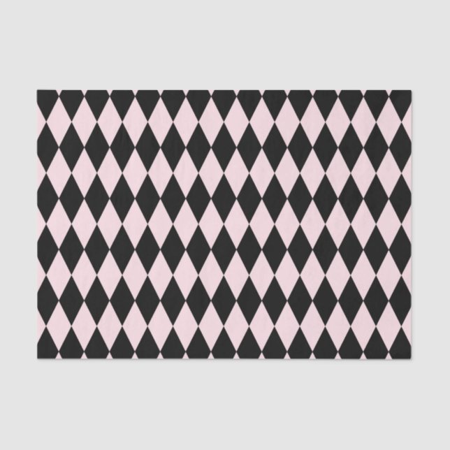 Black & Light Pink Stripe Pattern Minimal Abstract Tissue Paper (Front)