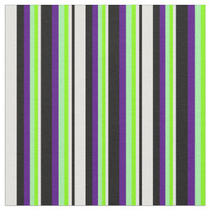 Black, Light Yellow, Chartreuse, Green, and Indigo Fabric