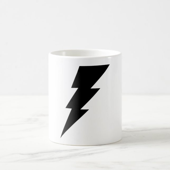 Black Lightning Bolt Coffee Mug! Mug (Center)