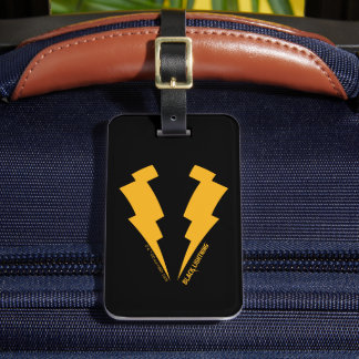 Black Lightning Bolts Graphic Luggage Tag