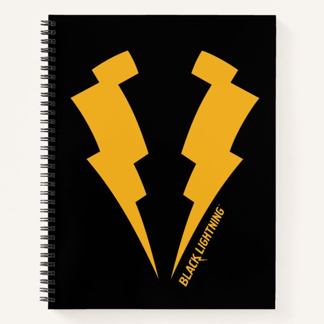 Black Lightning Bolts Graphic Notebook (Front)