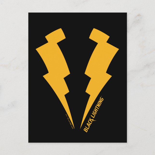 Black Lightning Bolts Graphic Postcard (Front)