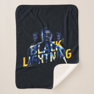 Black Lightning Heroes Graphic Sherpa Blanket