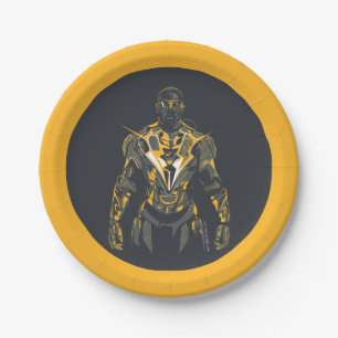 Black Lightning Illustration Paper Plate