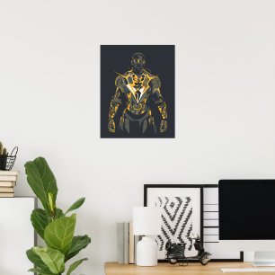 Black Lightning Illustration Poster