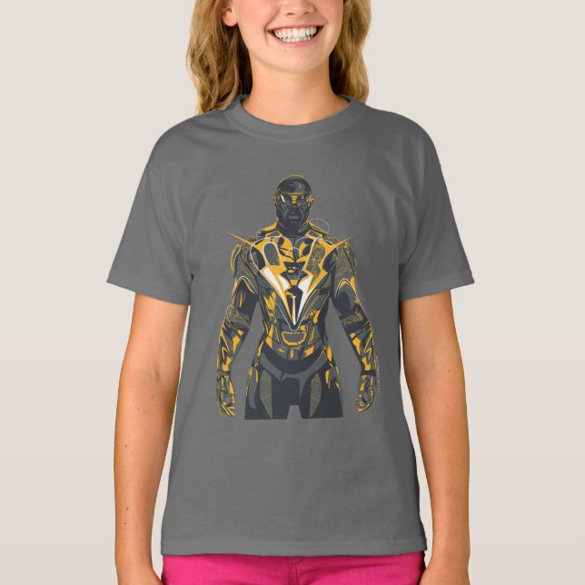 Black Lightning Illustration T-Shirt (Front)