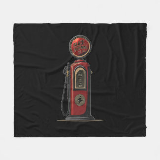 Black Lightning Oil Company Retro Gas Pump Fleece Blanket
