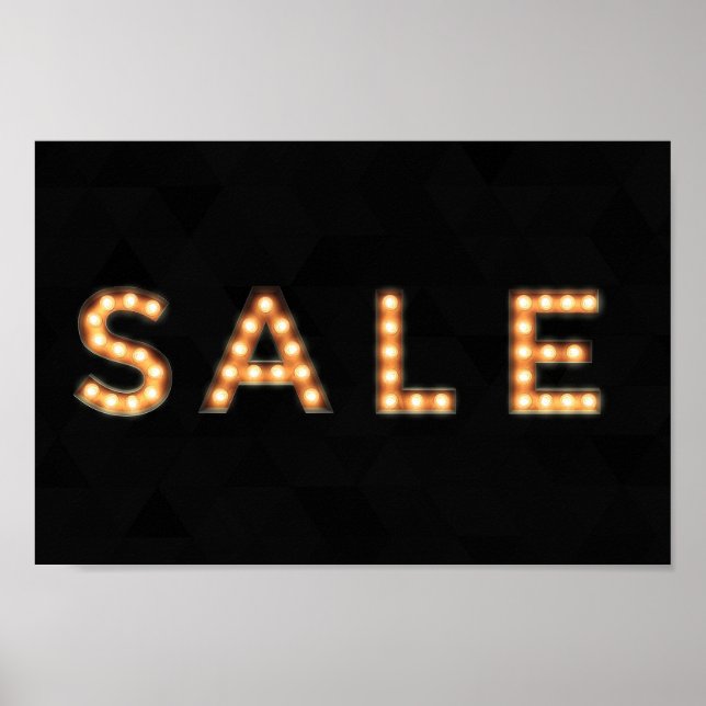 Black Lights Sale Sign Poster (Front)