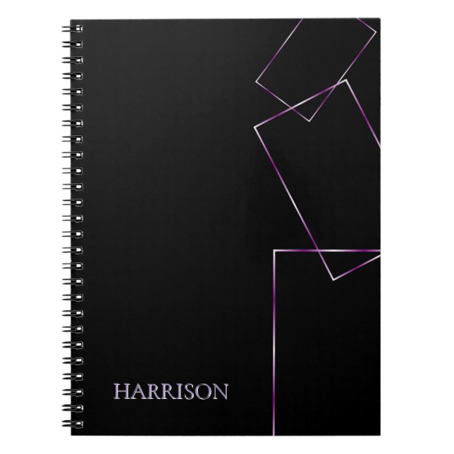 Black Lilac Personalised  Notebook (Front)