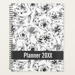 Black Lily Flowers Planner