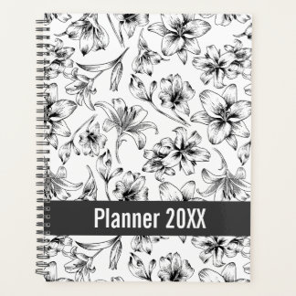 Black Lily Flowers Planner