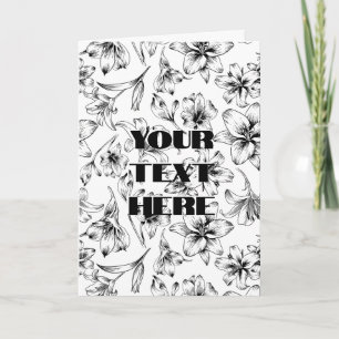 Black Lily Flowers Thank You Card
