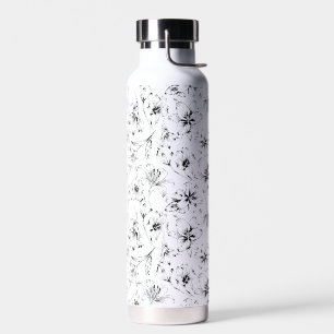 Black Lily Flowers Water Bottle