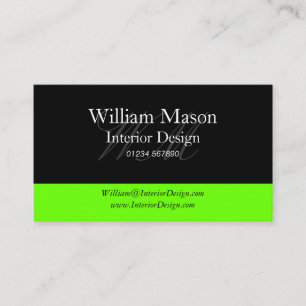Black & Lime Green Professional Business Card