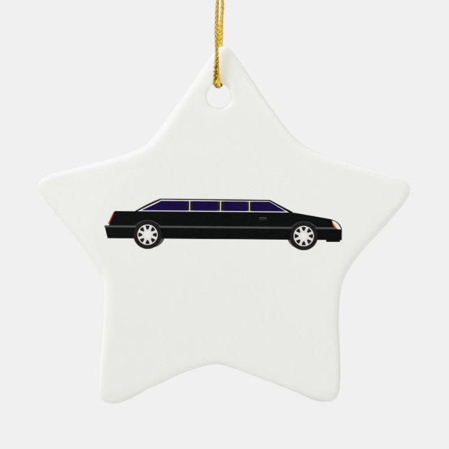Black Limo Ceramic Tree Decoration (Front)