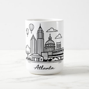 Black line Atlanta illustration Coffee Mug