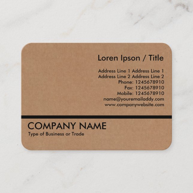 Black Line - Cardboard Business Card (Front)