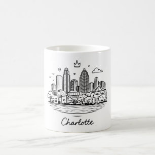 Black line Charlotte illustration Coffee Mug