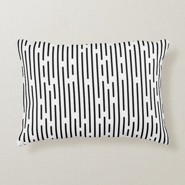Black Line Geometric Pattern Decorative Cushion (Front)