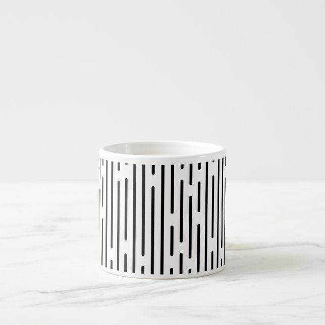 Black Line Geometric Pattern Espresso Cup (Front)