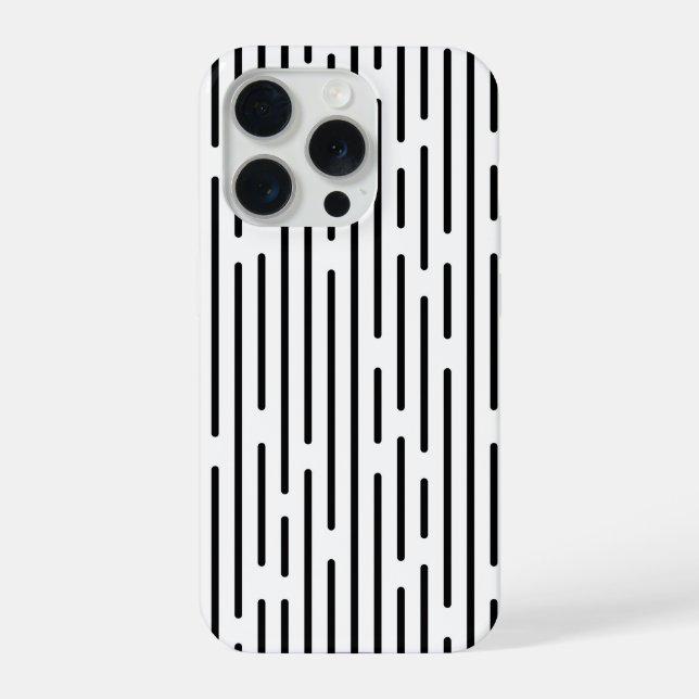 Black Line Geometric Pattern iPhone Case (Back)