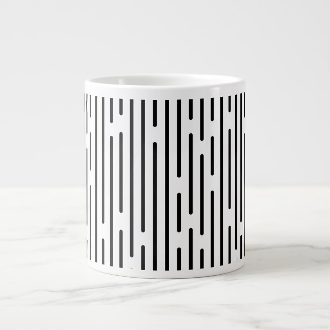 Black Line Geometric Pattern Large Coffee Mug (Front)