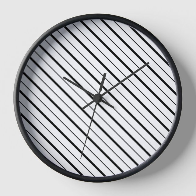 Black Line Geometry Simple Clock (Front)
