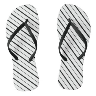 Black Line Geometry Simple Jandals