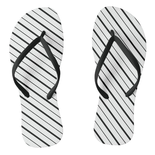 Black Line Geometry Simple Jandals (Footbed)
