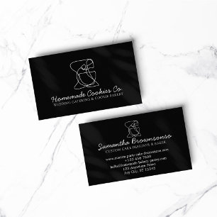 Black line Homemade Food Bakery Cooker Business Card