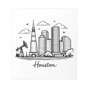 Black line Houston illustration Notepad