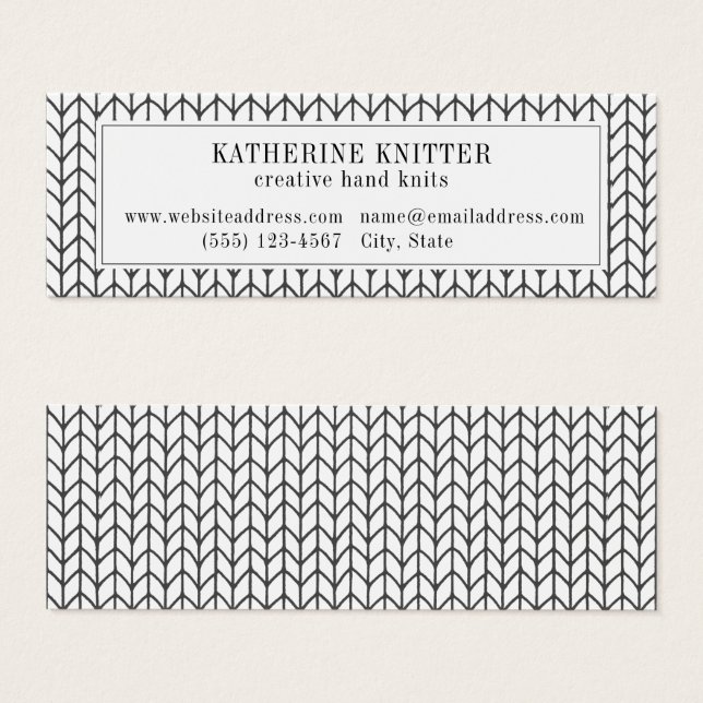 BLACK LINE KNIT Mini Business Card (Front & Back)