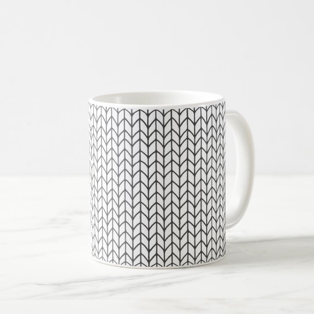 BLACK LINE KNIT White Mug (Front Right)