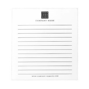 Black Lined Business Logo Company Promotional Notepad