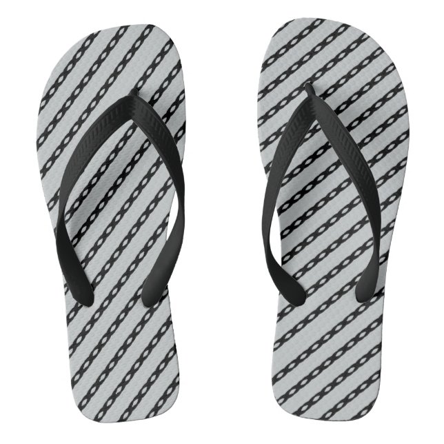 Black Lined Flip Flops (Footbed)