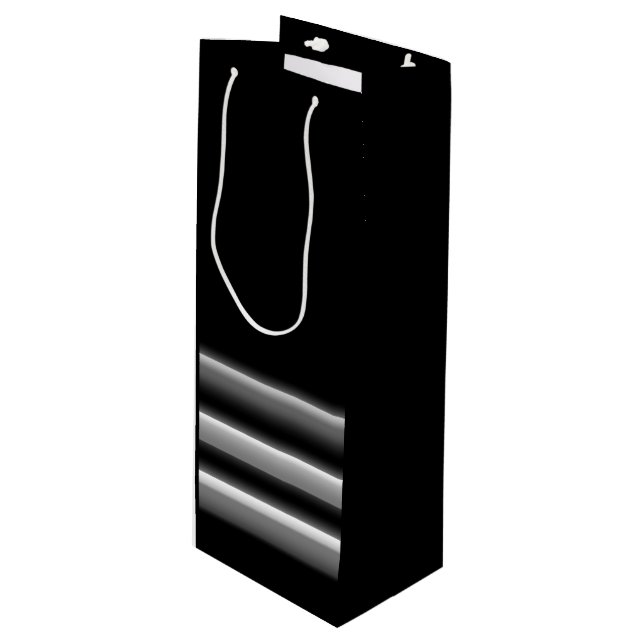 Black Lined Wine Gift Bag (Front Angled)