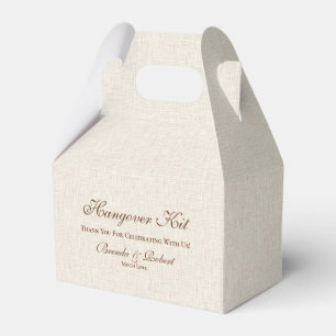Black linen Simple Script Hangover Recovery Kit Fa Favour Box