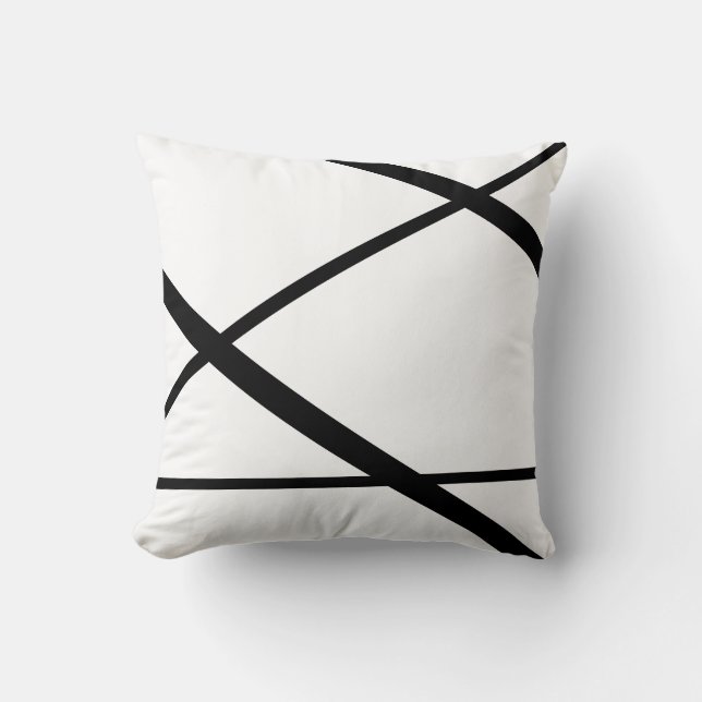 Black Lines Abstract Art 2 Modern Minimalist  Cushion (Front)